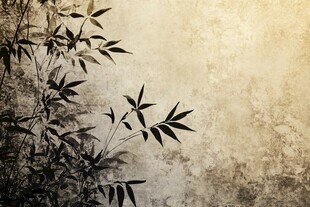 水墨风竹叶背景图
