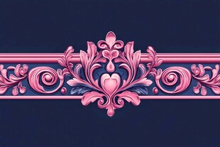 粉色复古雕花装饰图案