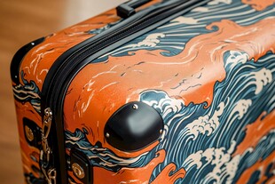 个性浮世绘风行李箱一角
