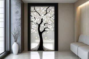 现代风艺术树影玄关装饰画