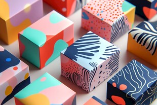 多彩几何图案创意包装盒