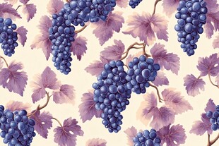 葡萄藤蔓图案 清新唯美风