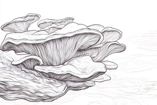 手绘平菇线条图