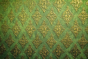 复古绿底金色花纹图案