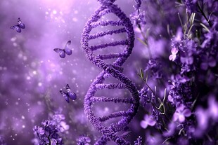 梦幻紫色DNA与花丛蝴蝶