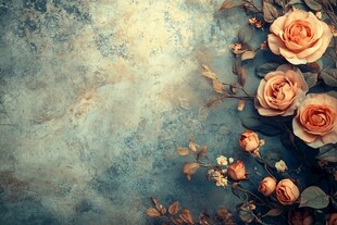 复古风玫瑰背景装饰图