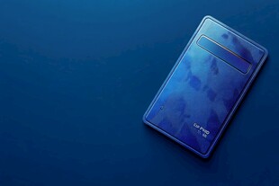 蓝色时尚手机外观展示