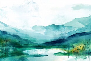 水墨山水间的自然诗意画卷
