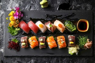 精致多样寿司拼盘