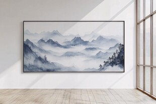 中式山水挂画 简约室内风景