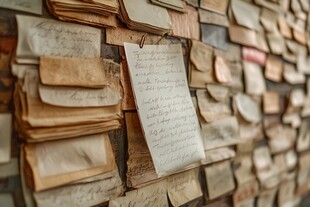 复古信件墙 承载岁月故事