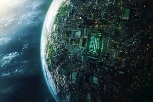 地球之上的科技城市景观