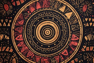 神秘部落风圆形图腾装饰画