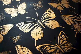黑金蝴蝶图案装饰背景