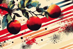 枝头红果 抽象艺术风