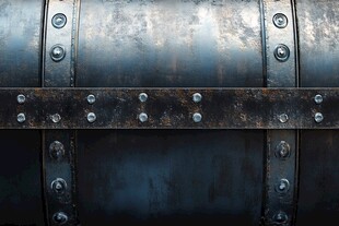 复古金属铆钉结构特写