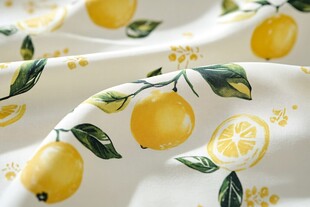 柠檬印花布料 清新田园风