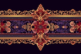 华丽复古民族风花纹图案