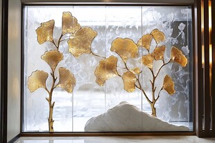 金色银杏窗饰 雅致中式风