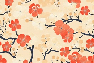 春日繁花无缝背景图案