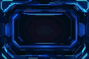 科技感蓝色边框背景图