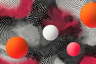 多彩立体圆球抽象背景图