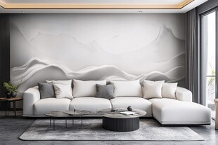 现代简约风客厅沙发背景墙