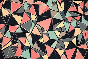 多彩几何三角形拼接图案