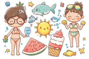 夏日萌娃的清凉欢乐时光