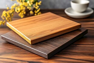 木质砧板摆放在温馨桌面