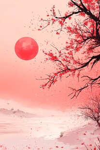 红日映梅景 诗意东方韵