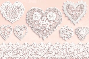 精致蕾丝心形装饰图案