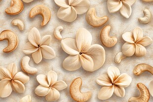 腰果与鸡蛋花的精美组合