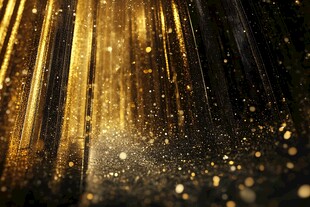 金色粒子光线梦幻背景