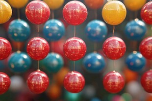 多彩圆球悬挂装饰