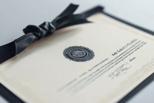 典雅黑丝带系精美证书