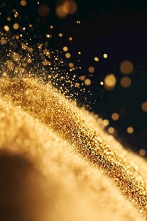 飞扬的金色粉末颗粒特效