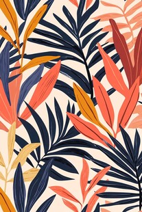 热带风情叶片图案背景