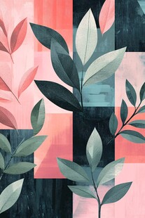 植物几何图案的多彩组合