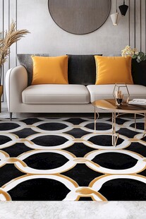 现代客厅几何图案地毯装饰