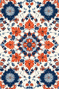 复古风花卉几何图案纹理