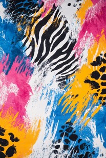 多彩动物纹涂鸦风图案