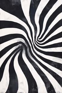 黑白旋纹抽象艺术图案