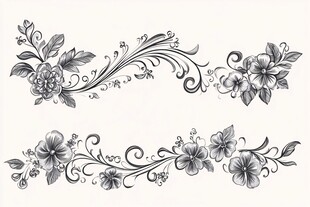 花卉藤蔓装饰图案设计