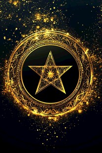 金色神秘五角星魔法光环