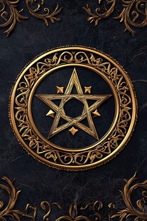 金色神秘五角星装饰图案