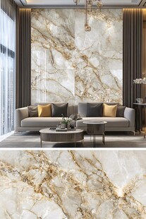 奢华大理石客厅背景墙效果