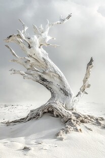 枯树立于白沙之上