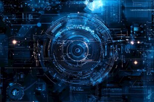 科技感蓝色未来感数字界面