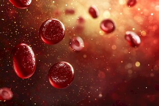 悬浮的红色血细胞微观景象